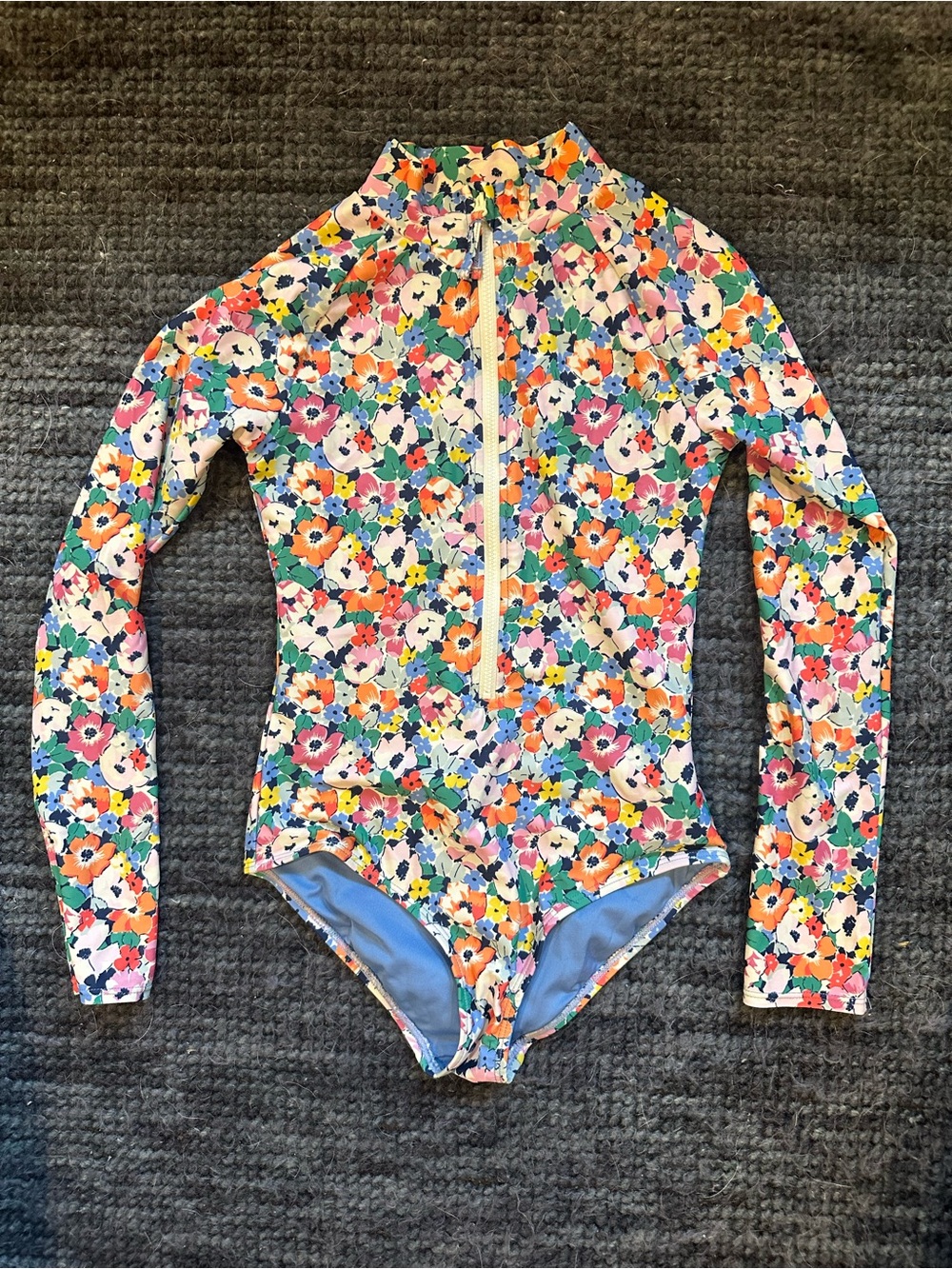 Gap Girls' Long-Sleeve One-Piece Floral Rash Guard Swimsuit - Multi